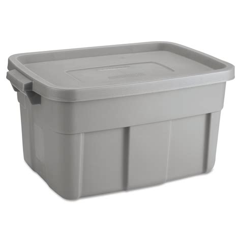 rubbermaid roughneck storage box 14 gal steel gray|rubbermaid stackable storage containers.